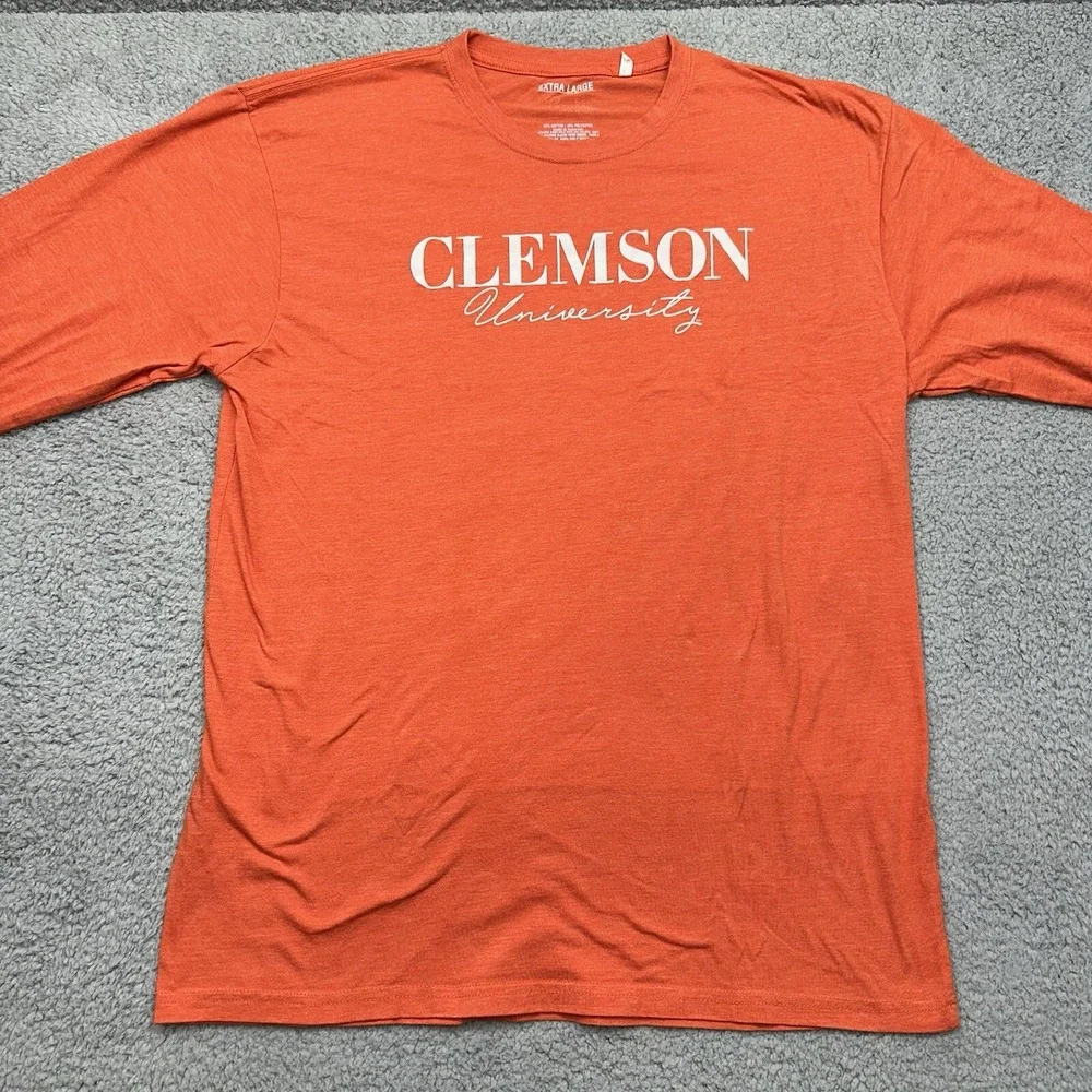 Pressbox PK 8204 Clemson Tigers Womens XL Orange L/S Melange Pine Top Shirt